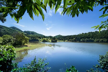 Spring reservoir scenery