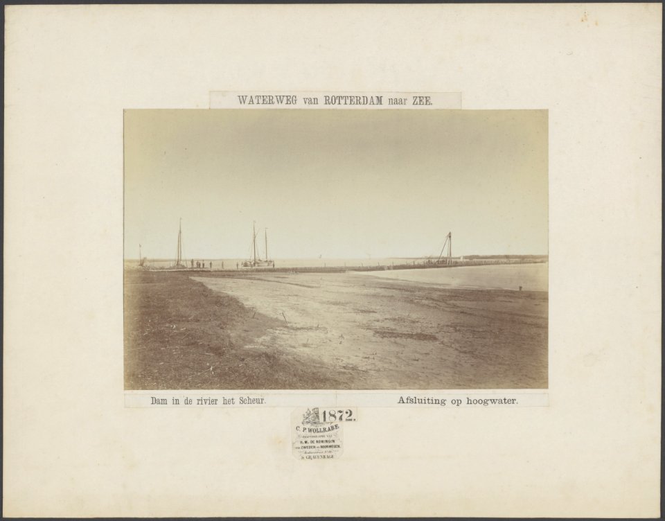 Dam in de rivier het Scheur. Afsluiting op hoog water, Bestanddeelnr 505
