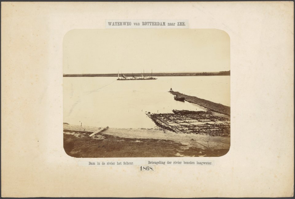Dam in de rivier het Scheur. Beteugeling der rivier beneden laagwater, Bestanddeelnr 499