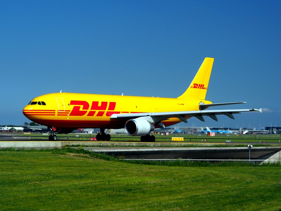 D-AEAL DHL Airbus Industrie A300 taxiing at Schiphol (AMS - EHAM), The Netherlands, 17may2014, pic-1