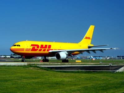 D-AEAL DHL Airbus Industrie A300 taxiing at Schiphol (AMS - EHAM), The Netherlands, 17may2014, pic-1