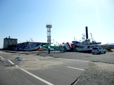 Damage to Ōtsu-port by 2011 Tōhoku Earthquake