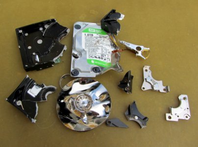 Damaged Hard disk drive for data protection 