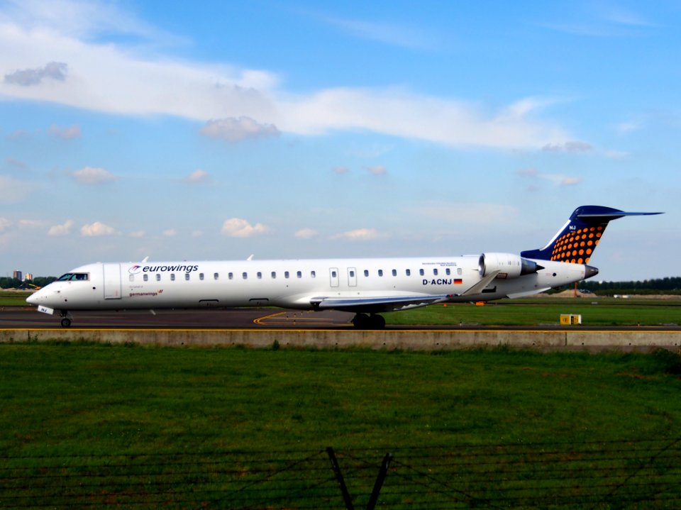 D-ACNJ Canadair CL-600-2D24 Regional Jet CRJ-900LR Eurowings taxiing at Schiphol (AMS - EHAM), The Netherlands, 18may2014, pic-2