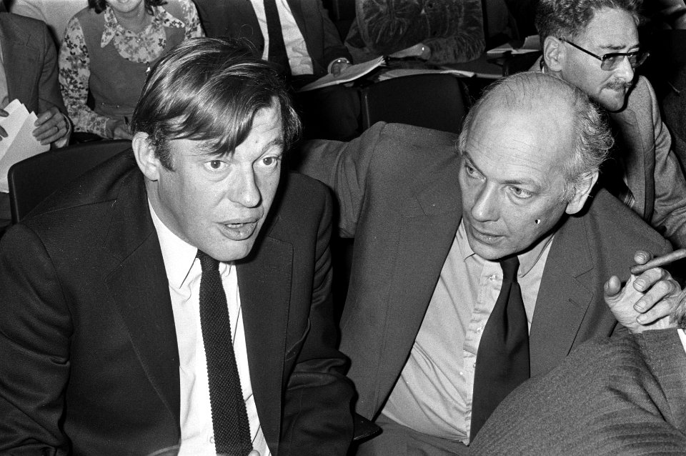 D66 Congres in Flevohof, (l) Van Mierlo en Den Uyl, Bestanddeelnr 925-1107