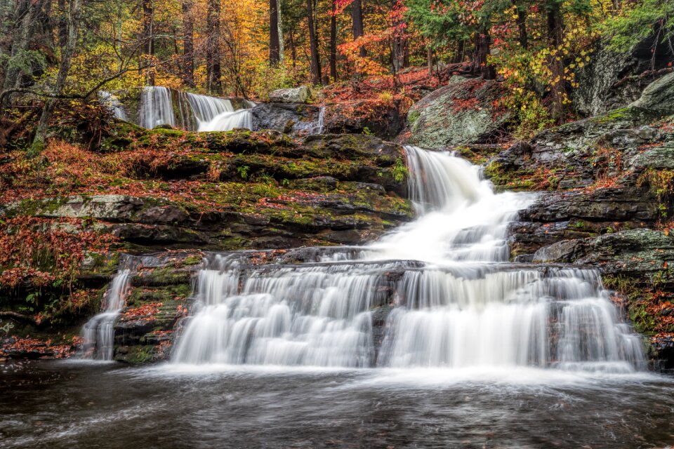 Waterfall flowing cascade