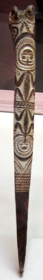 Dagger, Papua New Guinea, Maprik district, Seragum Village, Wosera people, carved pig bone, Honolulu Academy of Arts