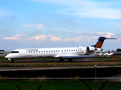 D-ACNJ Canadair CL-600-2D24 Regional Jet CRJ-900LR Eurowings taxiing at Schiphol (AMS - EHAM), The Netherlands, 18may2014, pic-1