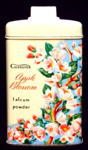 Cussons Apple Blossom talcum powder tin, pic1