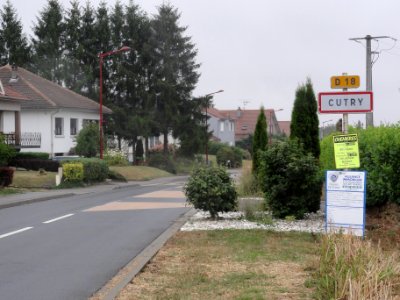 Cutry (Meurthe-et-M.) city limit sign
