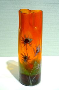 Cylindrical vase by Emile Galle, c. 1900, glass - Hessisches Landesmuseum Darmstadt - Darmstadt, Germany - DSC00958