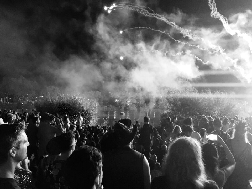 Crowd black and white gray crowd