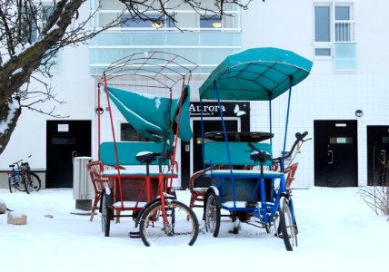 Cycle rickshaws in Oulu 20140202