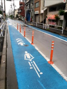 Cycling lane in Shinagawa-ku 2