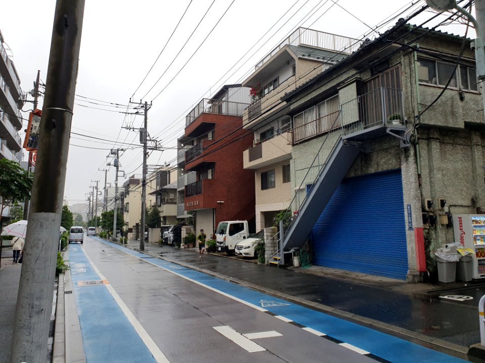 Cycling lane in Shinagawa-ku