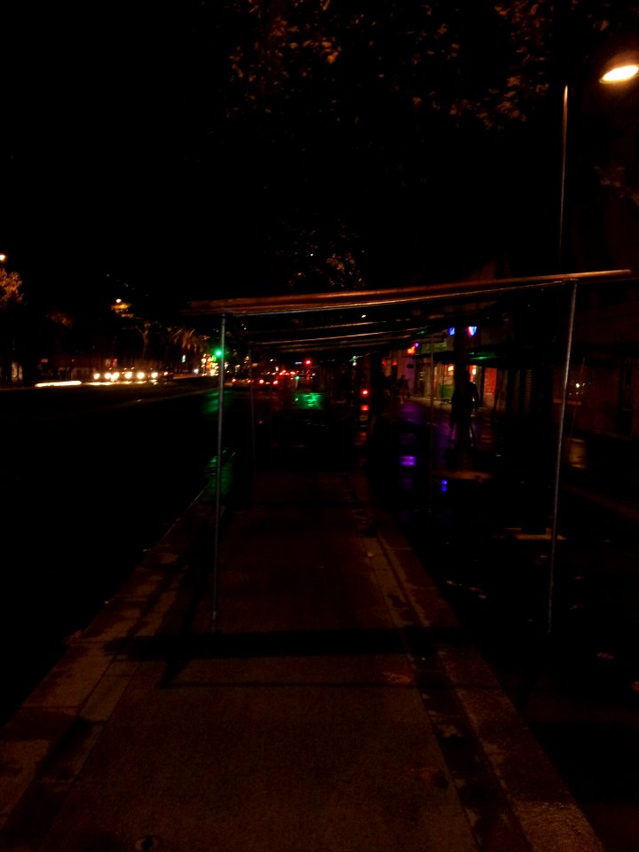 Cycle lane by night in Paris 06