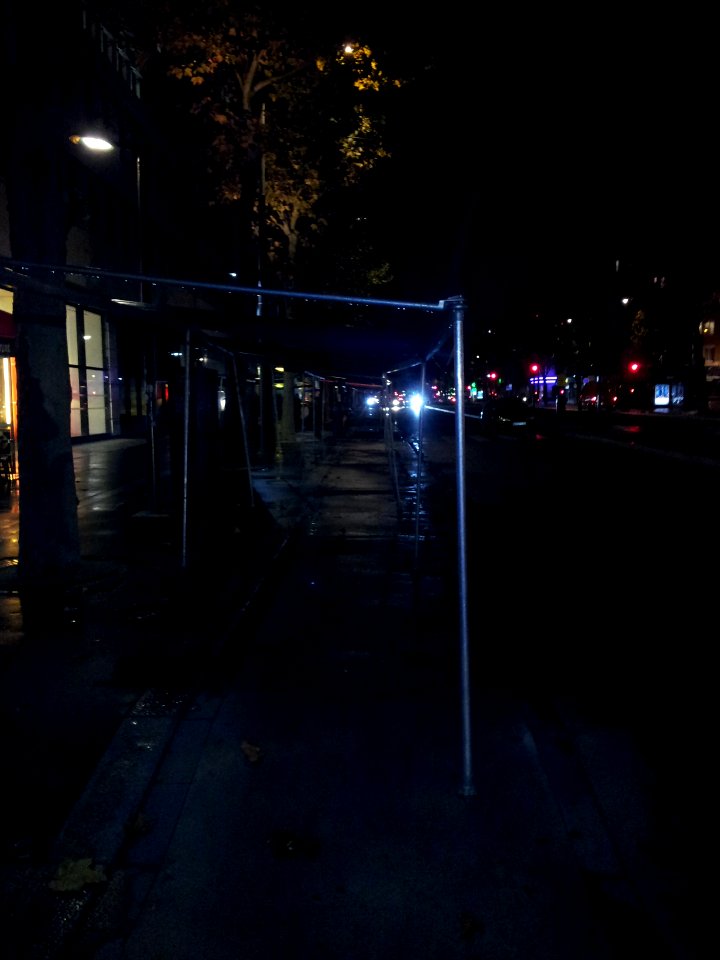Cycle lane by night in Paris 05