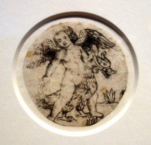 Cupid Riding an Eagle by the Florentine 'Fine Manner' Engraver, second half of 15th century, engraving - National Museum of Western Art, Tokyo - DSC08233