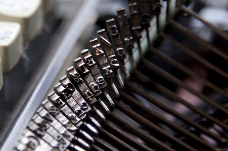 Typewriter types macro photo