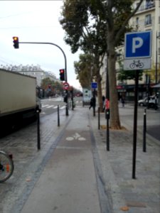 Cycle lane by day in Paris 07