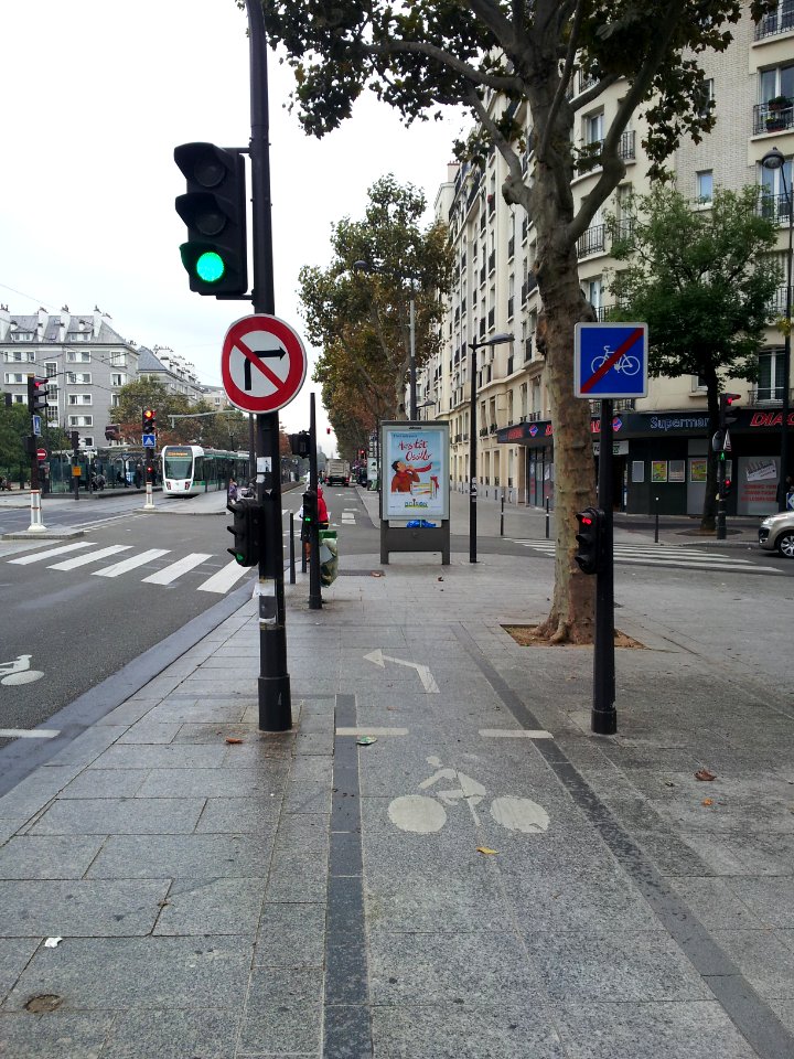 Cycle lane by day in Paris 03