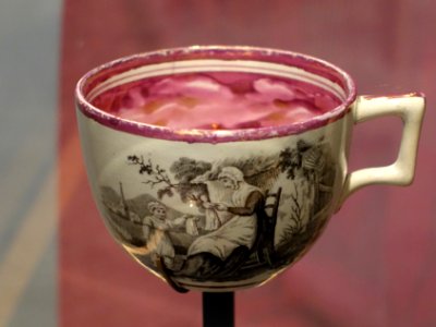 Cup and saucer thanking Mother, England, 1825-1830, view 2 - National Museum of American History - DSC00082