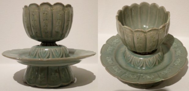 Cup and stand from Korea, late 12th century, stoneware with celadon glaze, HAA photo