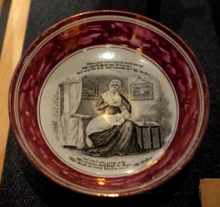Cup and saucer thanking Mother, England, 1825-1830, view 1 - National Museum of American History - DSC00080