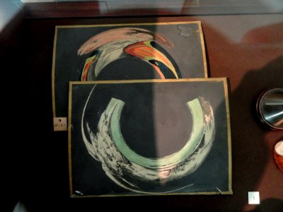 Cylindrical mirror artwork (anamorphoses) - Cabinet of Physics (Arppeanum) - - DSC05147