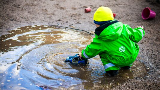 Childhood happiness outdoors photo