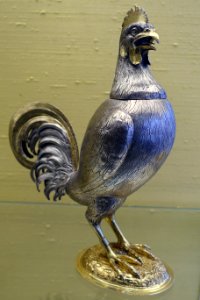 Cup in the shape of a rooster, Christoph Jamnitzer, Nuremberg, 1599, silver - Germanisches Nationalmuseum - Nuremberg, Germany - DSC02680