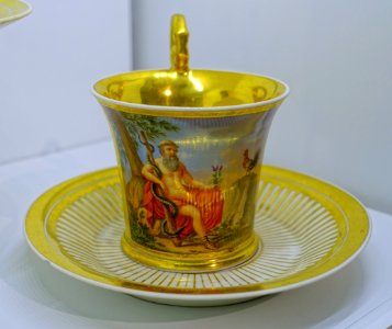 Cup and saucer, Royal Imperial Porcelain Factory, 2 of 2, Vienna, early 1800s, hard-paste porcelain - Montreal Museum of Fine Arts - Montreal, Canada - DSC09172