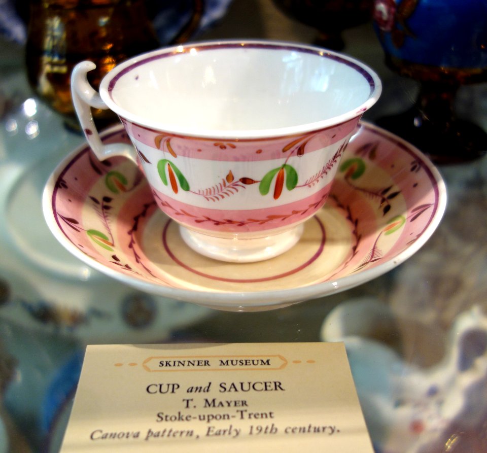 Cup and Saucer, Canova Pattern, by T. Mayer, Stoke-upon-Trent, early 1800s - Joseph Allen Skinner Museum - DSC07764