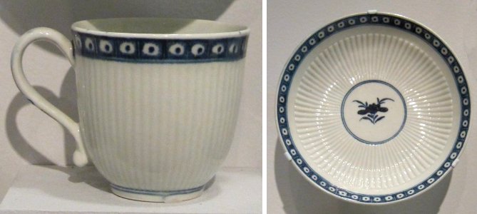 Cup and saucer, c. 1760, English, Worchester, Honolulu Museum of Art photo