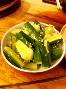 Cucumbers in sesame oil, Chiang Mai, 2018-07-27