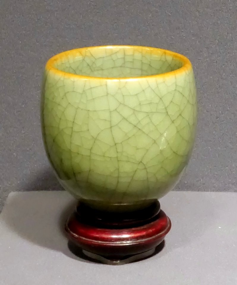Cup, China, Ming dynasty, 1368-1644 AD, stoneware, celadon glaze - Museum of Anthropology, University of British Columbia - DSC09141