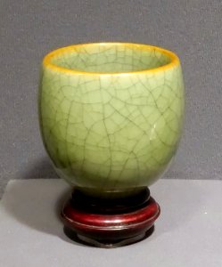Cup, China, Ming dynasty, 1368-1644 AD, stoneware, celadon glaze - Museum of Anthropology, University of British Columbia - DSC09141