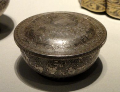 Cup with cover, probably Chang'an, Shaanxi province, China, early to mid Tang dynasty, late 7th-early 8th century AD, stamped and engraved silver - Freer Gallery of Art - DSC05604