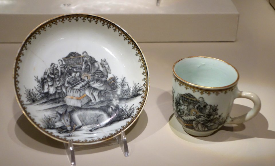 Cup and saucer, China, c. 1750, porcelain - Chazen Museum of Art - DSC02298