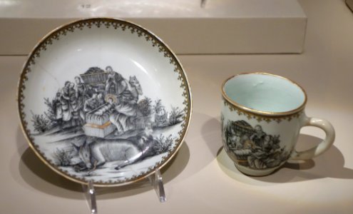 Cup and saucer, China, c. 1750, porcelain - Chazen Museum of Art - DSC02298