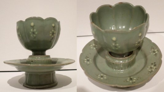 Cup and cup stand from Korea, Koryo, second half of the 12th century, stoneware with celadon glaze, HAA photo