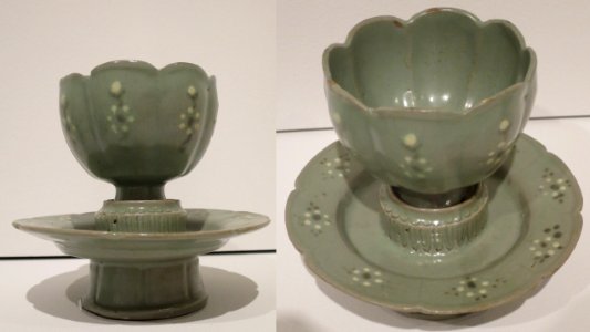 Cup and cup stand from Korea, Koryo, second half of the 12th century, stoneware with celadon glaze, HAA