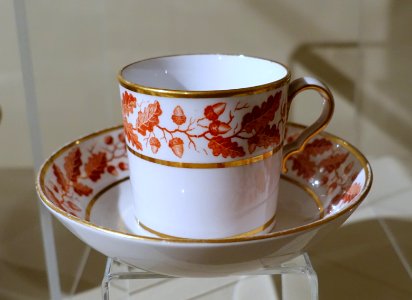 Cup and saucer, Worcester Porcelain Company, England, c. 1805, glazed ceramic - Concord Museum - Concord, MA - DSC05799
