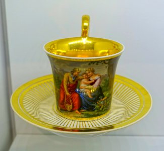 Cup and saucer, Royal Imperial Porcelain Factory, 1 of 2, Vienna, early 1800s, hard-paste porcelain - Montreal Museum of Fine Arts - Montreal, Canada - DSC09168