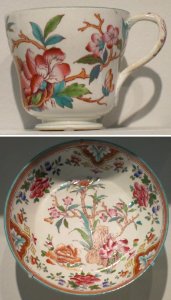 Cup and saucer, late 19th century, English, Wedgwood, soft-paste porcelain, Honolulu Museum of Art photo