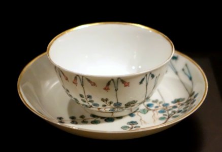 Cup and dish, part of service commissioned for Carl von Linne, China, Qing dynasty, Qianlong period, c. 1755 AD, porcelain - Östasiatiska museet, Stockholm - DSC09505