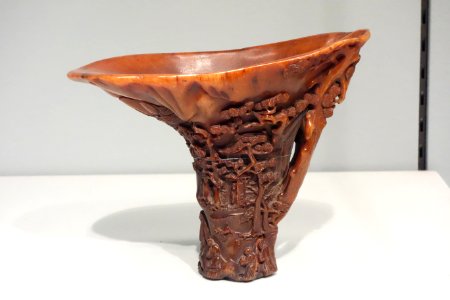 Cup with scene of immortal paradise, China, Qing dynasty, Qianlong emperor, rhinoceros horn - Asian Art Museum of San Francisco - DSC01620
