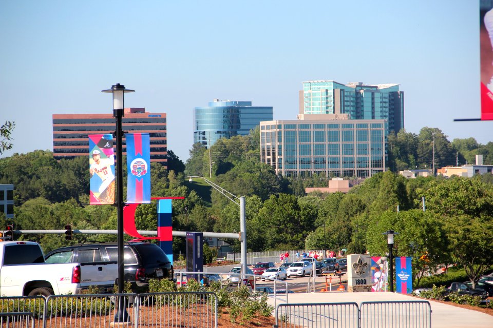Cumberland skyline viewed from Suntrust Park, May 2017