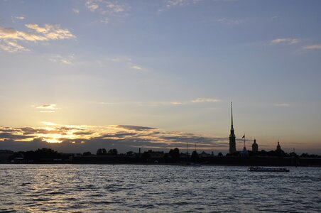 Neva the peter and paul fortress evening photo