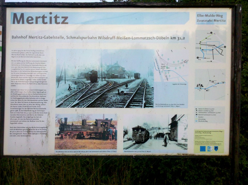 Döbeln–Elbe-Radroute Mertitz Infotafel Station 'Z' 2015